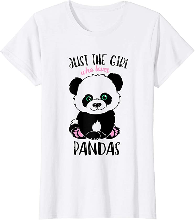 Womens Just The Girl Who Loves Panda Animal Lovers T-Shirt