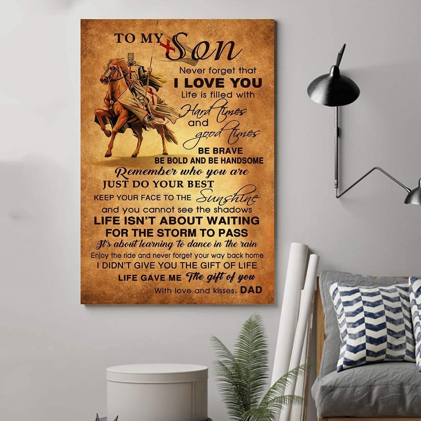 Family Unframed,A Knight Templar Poster,Dad to Son,I Love You 3