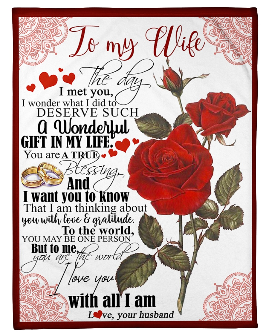 Personalized Blanket For Wife Print Beautiful Rose Romantic Quotes For Wife Customized Blanket Gifts For Anniversary