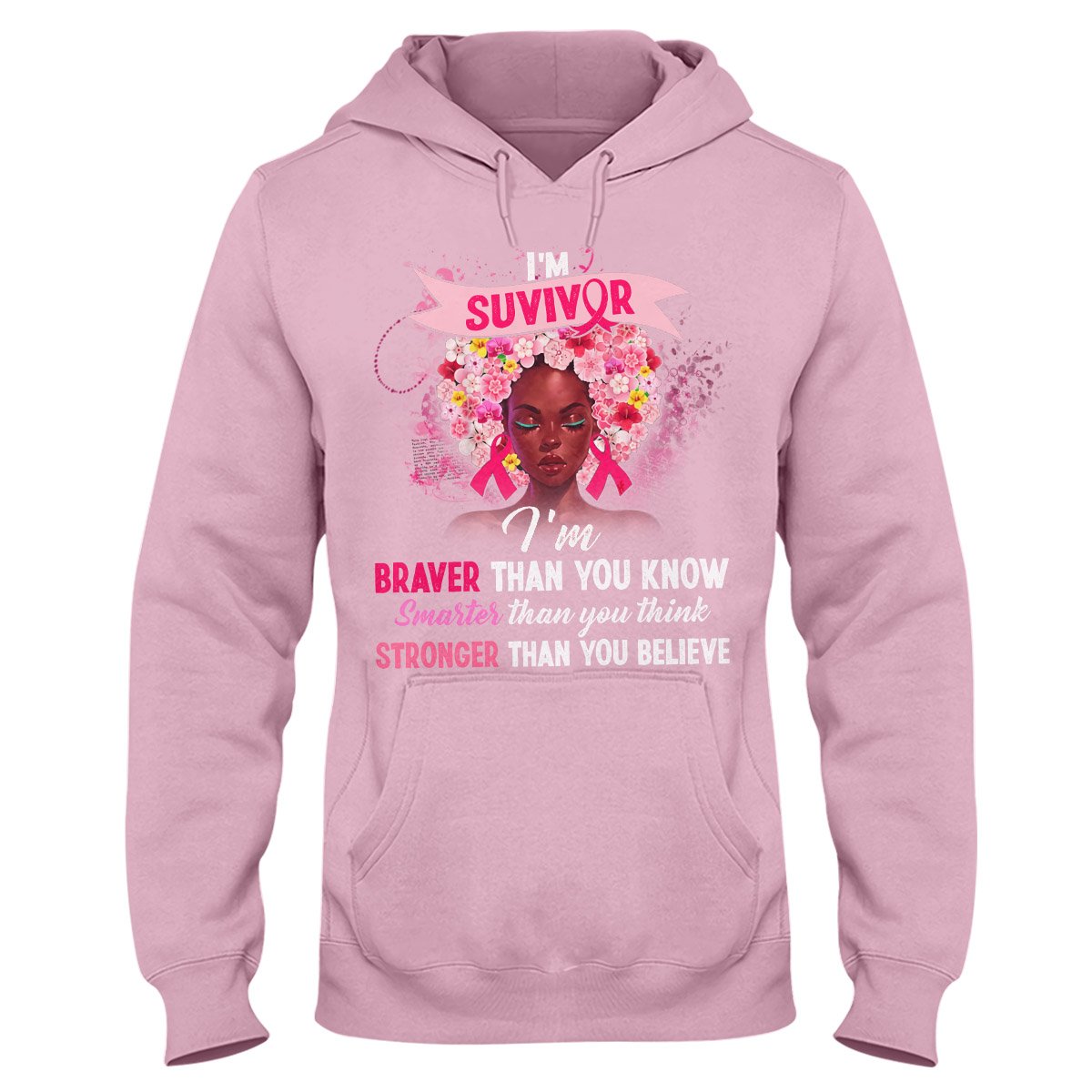 Breast Cancer Awareness Black Girl Ez07 1109 Hoodie