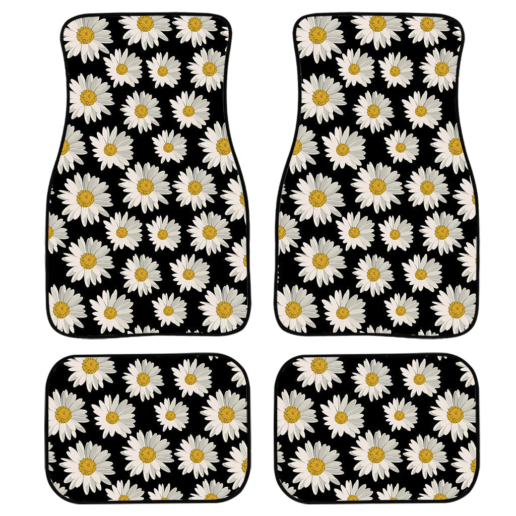 Daisy Flower Pattern Print Front And Back Car Floor Mats, Front Car Mat