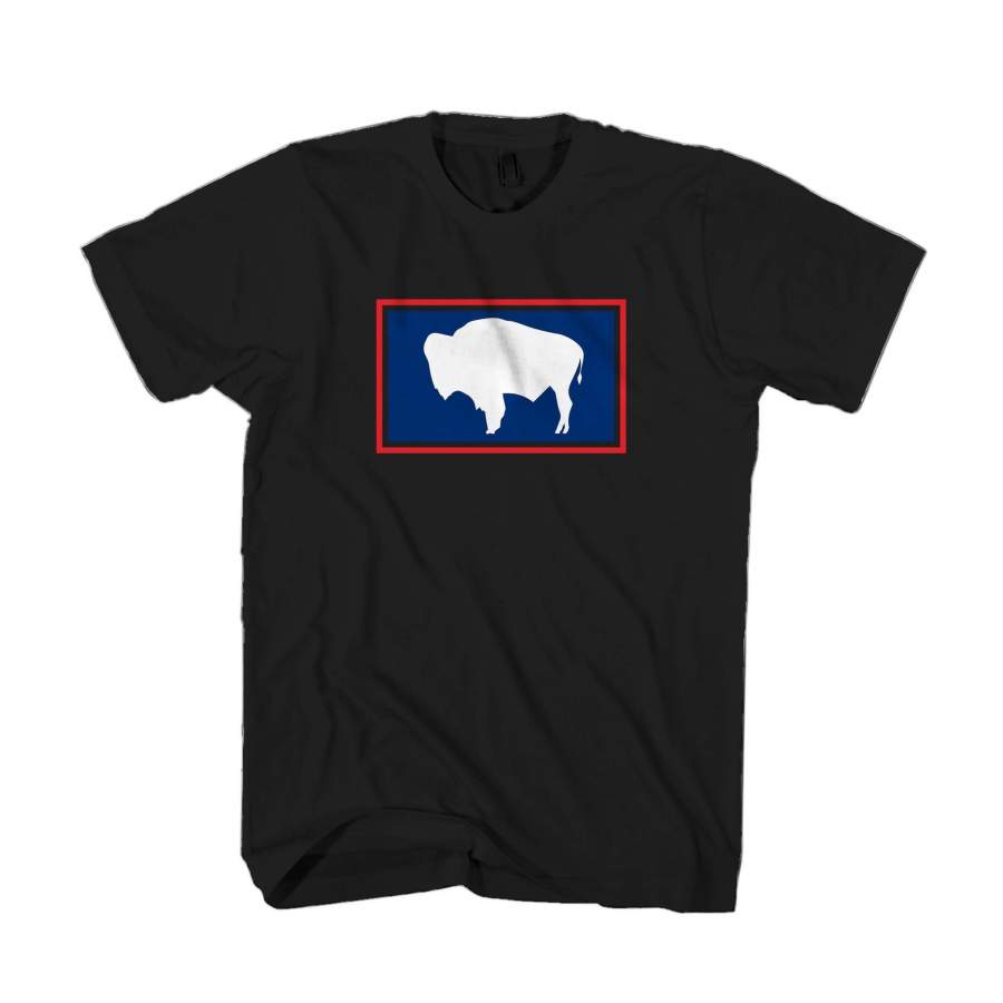 Wyoming Flag Buffalo Vintage Man’s T-Shirt