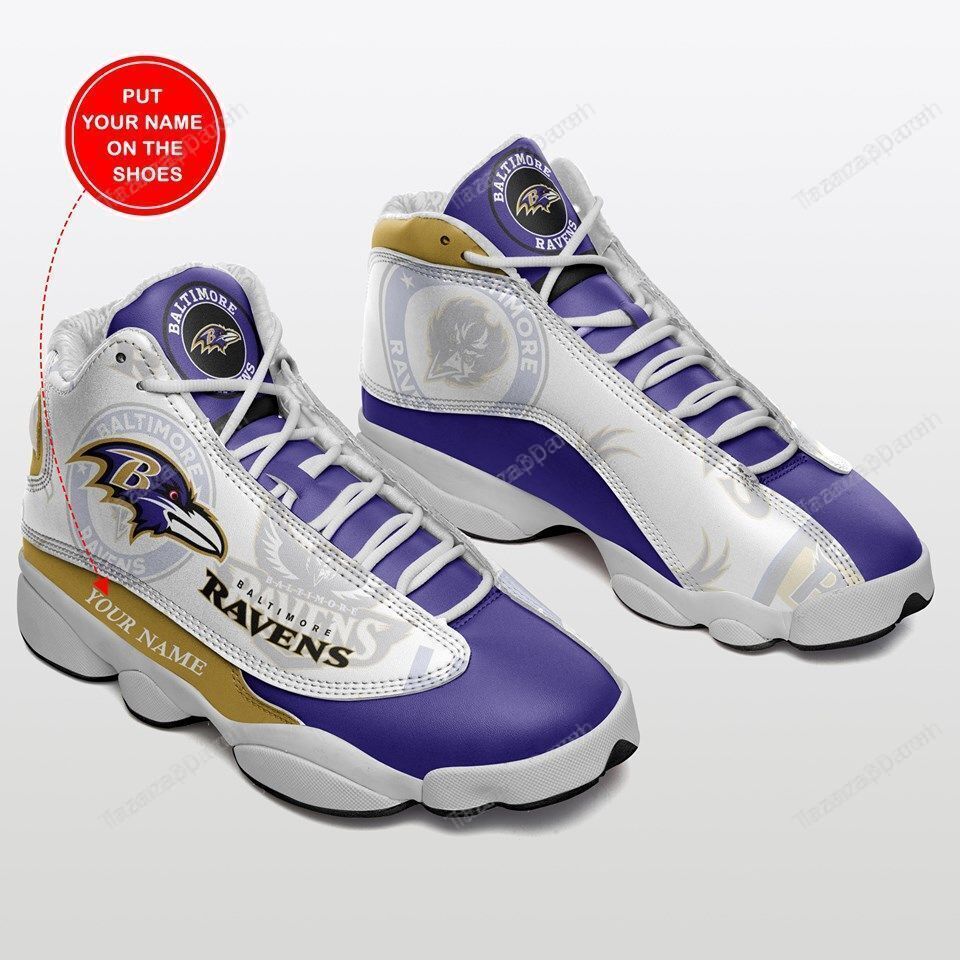 Baltimore Ravens Personalized Air Jd13 Sneakers 0158