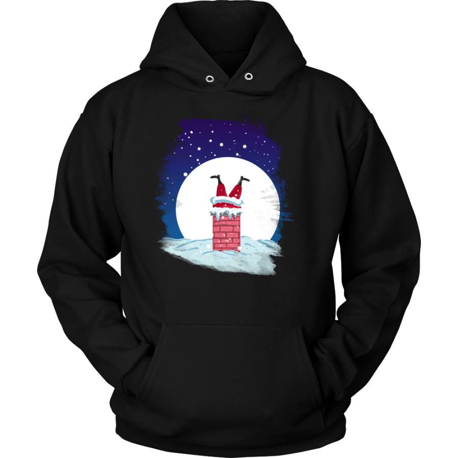 Santa in Chimney Christmas Costume Hoodie Xmas Gift