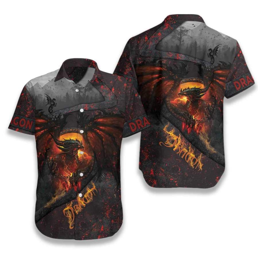 Dragon Fire Art Hawaii Aloha Shirts Ha98837