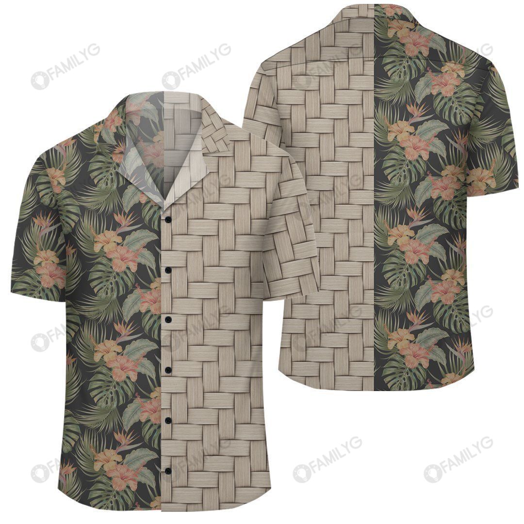 Tropical Hibiscus Monstera Leaf Lauhala Moiety Hawaiian Shirt Summer Hawaiian For Men, Women, Couple