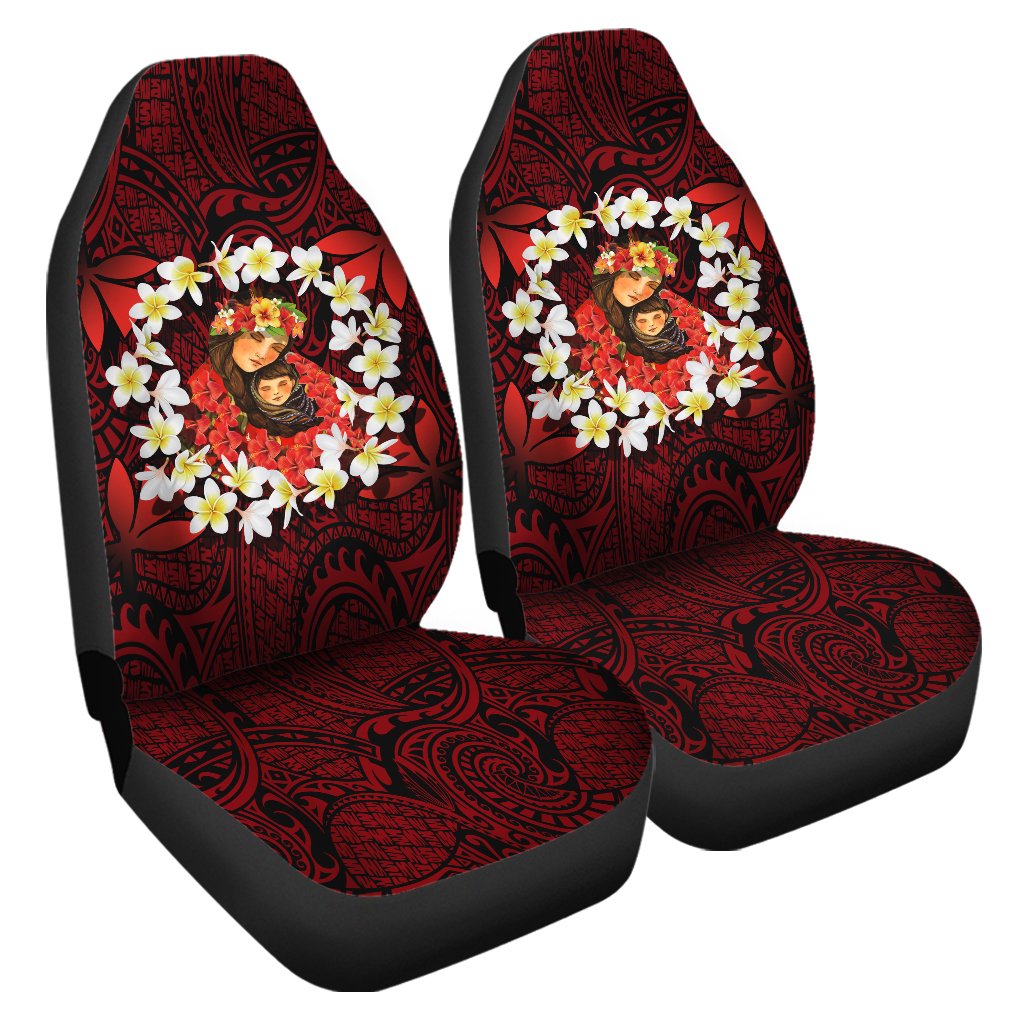 Kanaka Mother And Child Plumeria Leis Polynesian Car Seat Cover – Warm Heart – AH JW