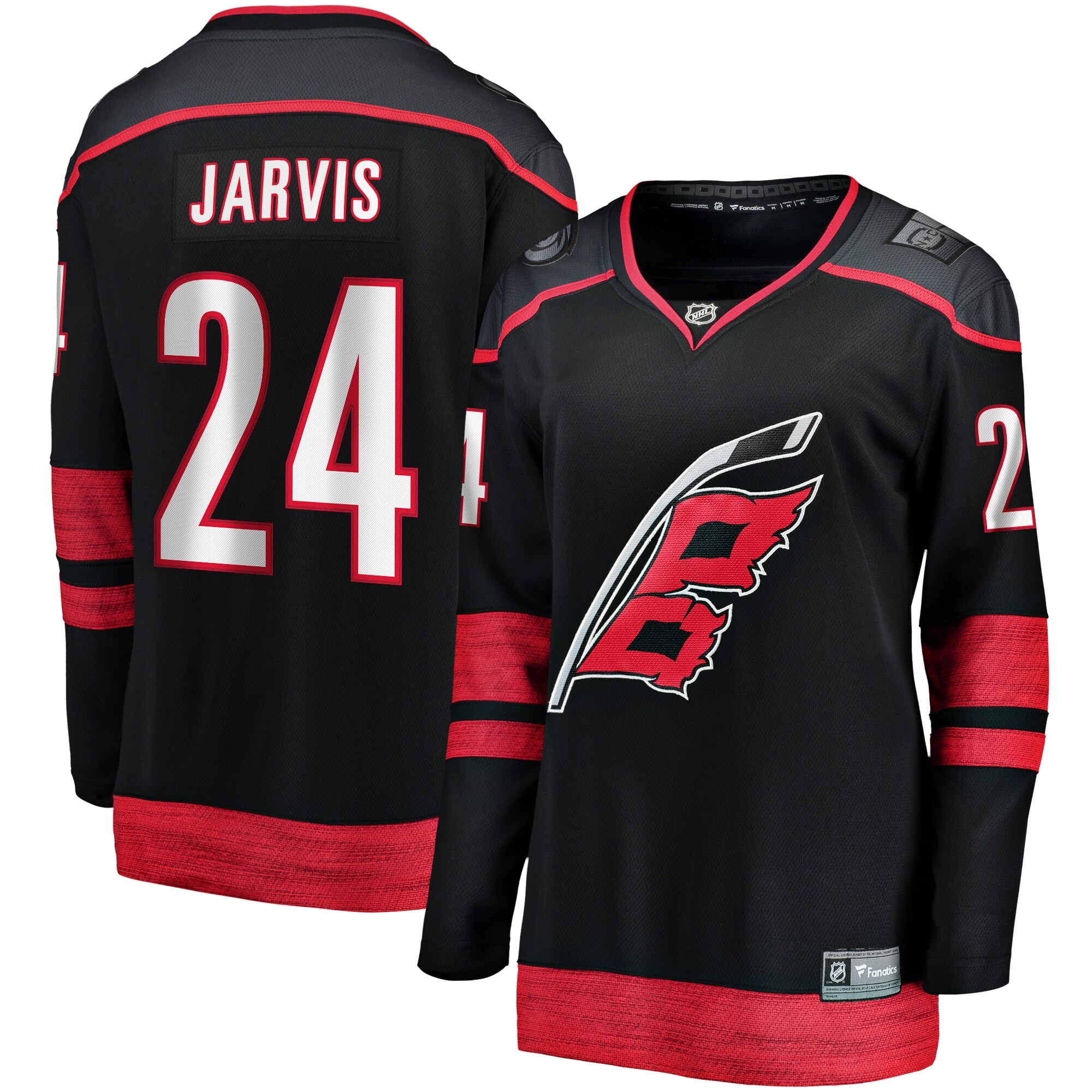 Seth Jarvis Carolina Hurricanes Branded Women's Home Breakaway Player Jersey – Black