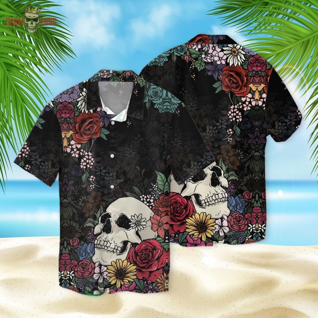 Skull Flowers Hawaii Shirt Ha31560