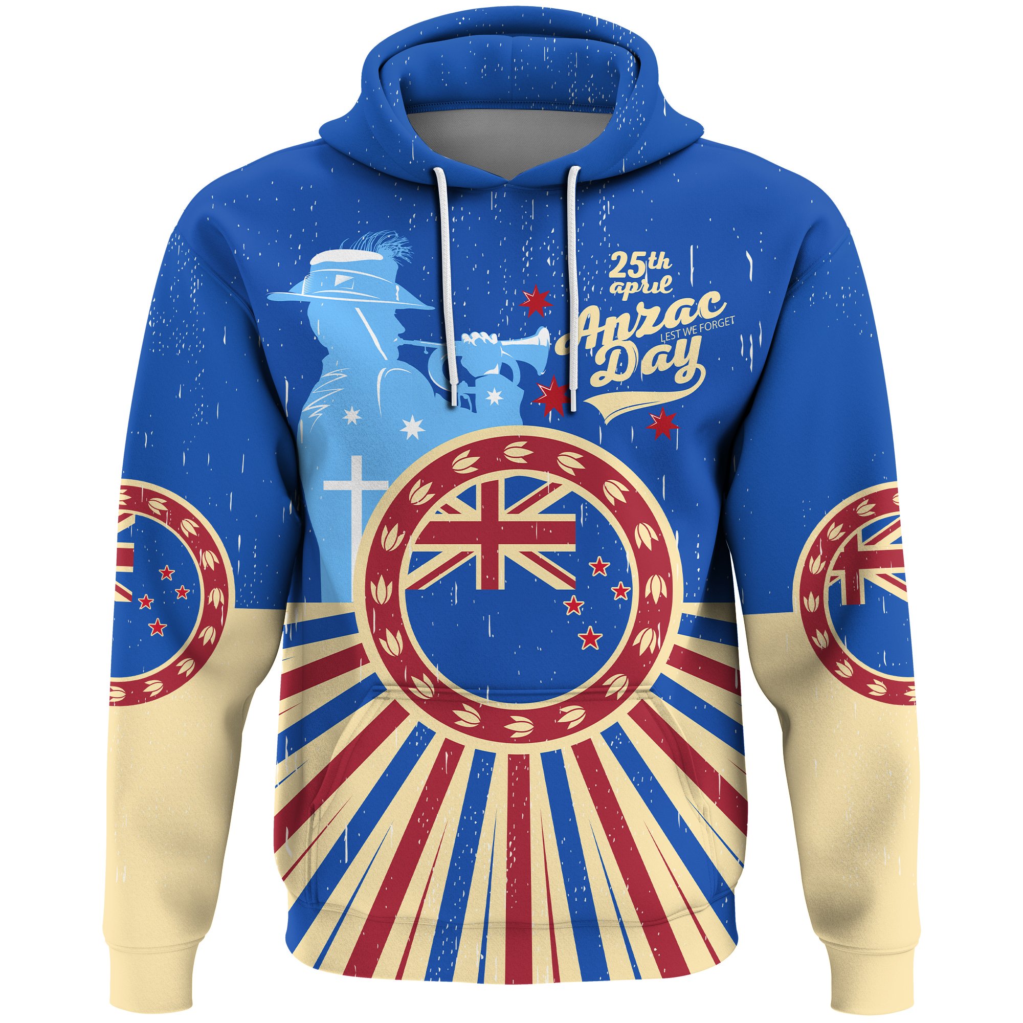 1stTheWorld Vintage Style Hoodie – Happy New Zealand Anzac Day A25