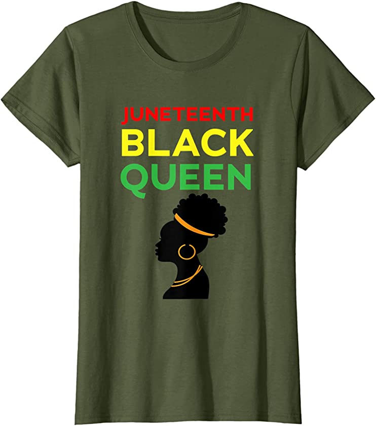 Womens Juneteenth Black Queen Emancipation Day Melanin Black Pride T-Shirt