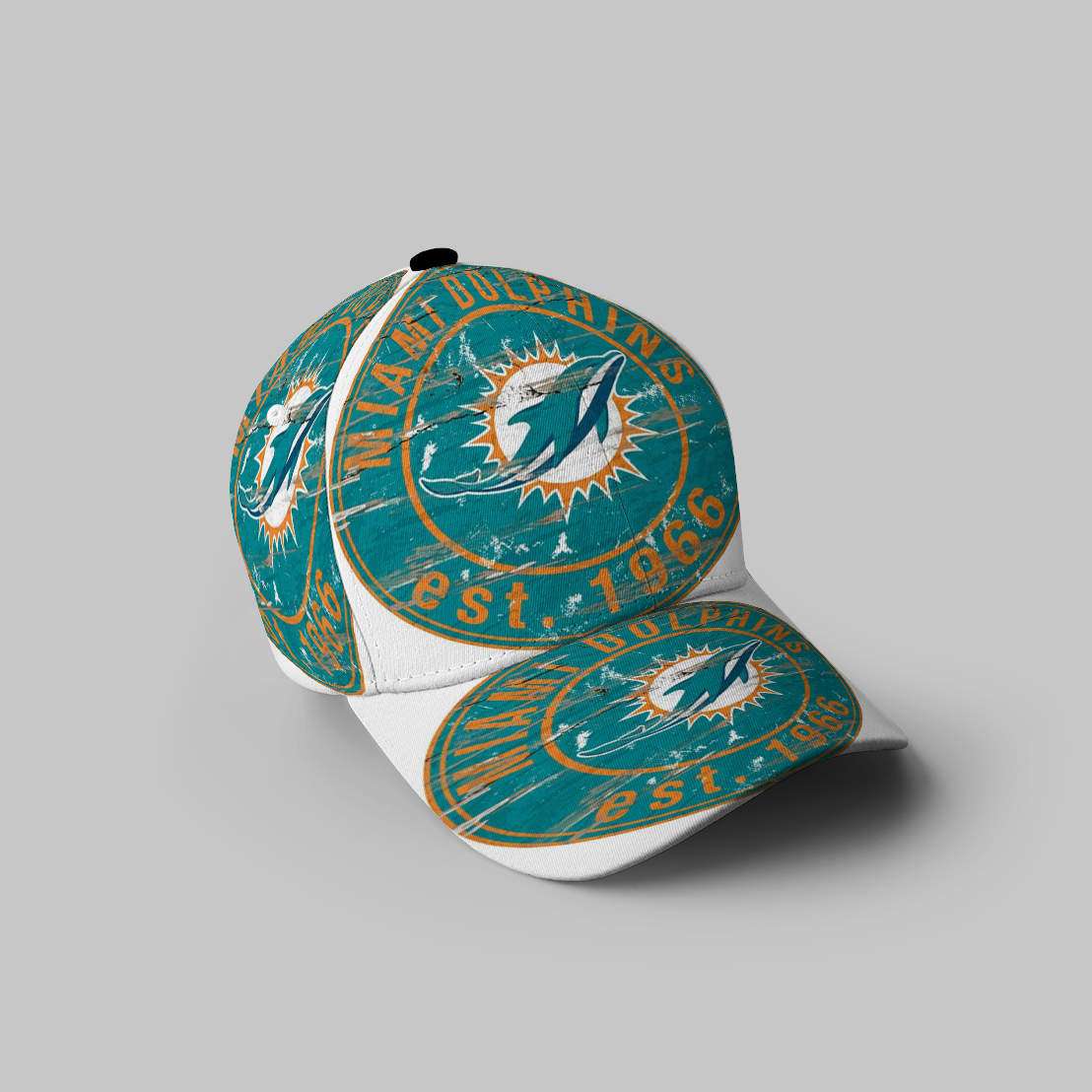 Miami Dolphins Logo 12 3D Printing Baseball Cap Classic Hat