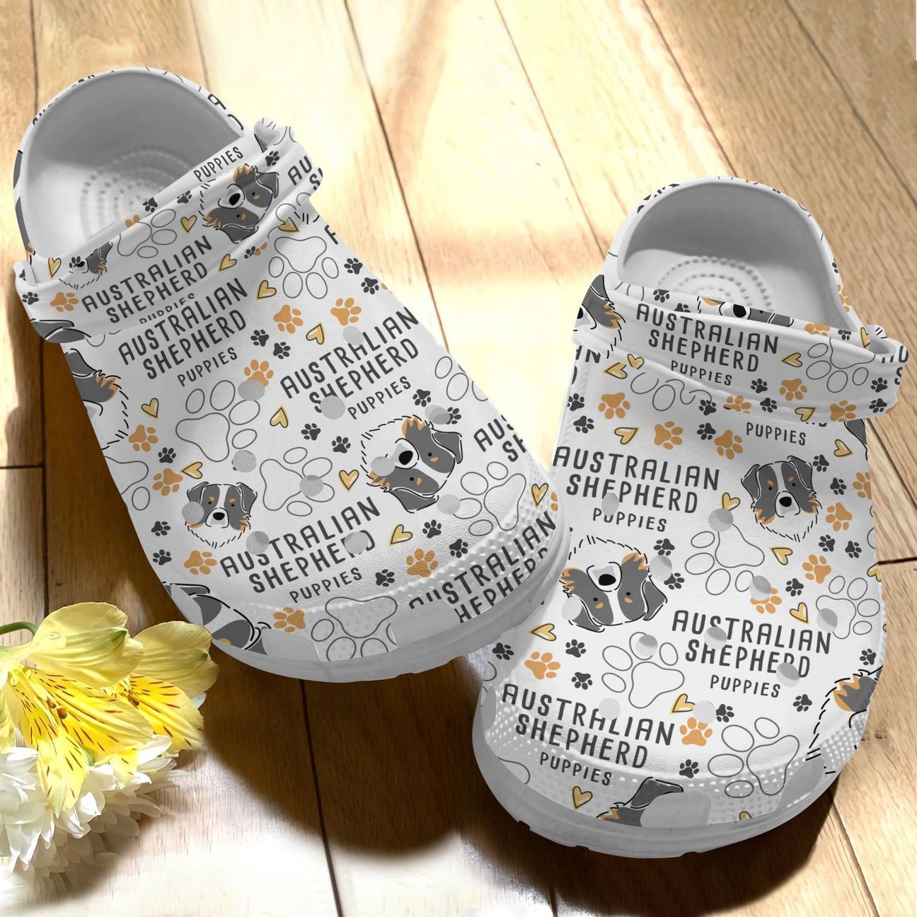 Dog Personalize Clog, Custom Name, Text, Fashion Style For Women, Men, Kid, Print 3D Australian Shepherd V3