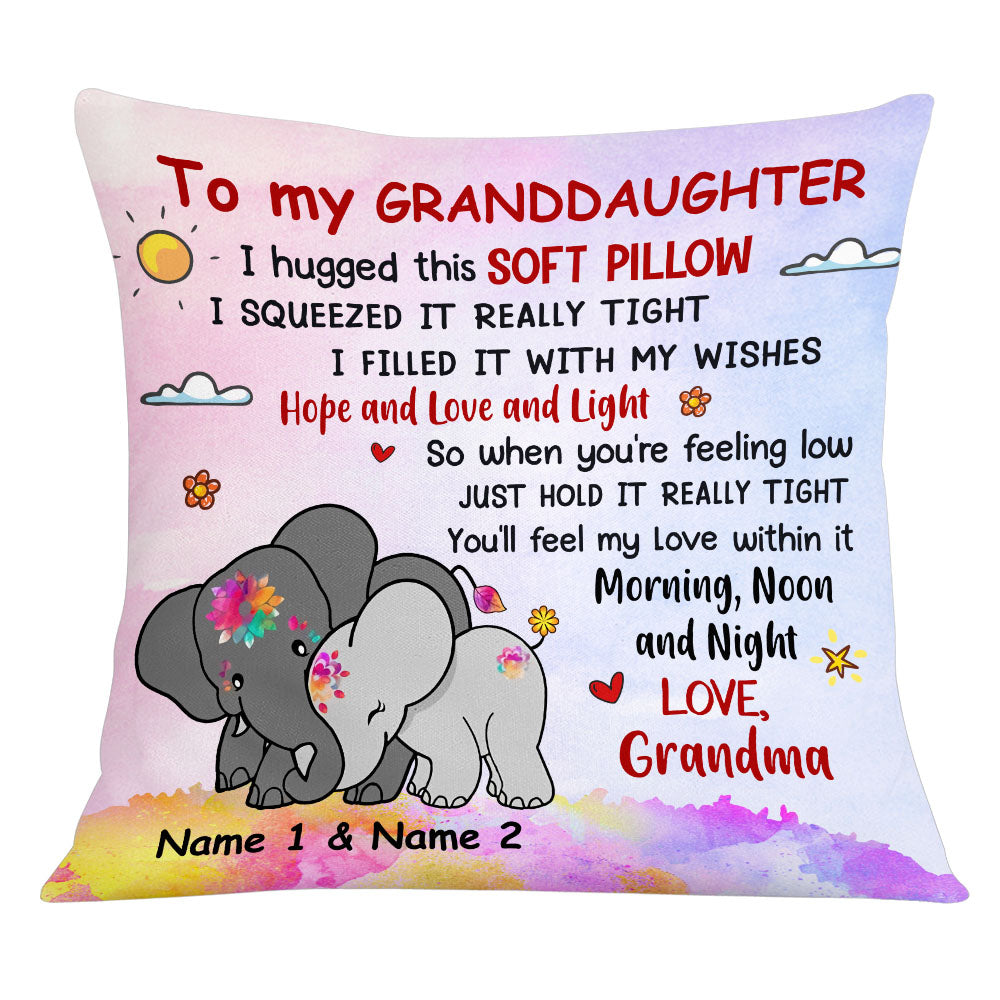 Personalized Mom Grandma Daughter Granddaughter Elephant Hug This Pillow Db241 85O53