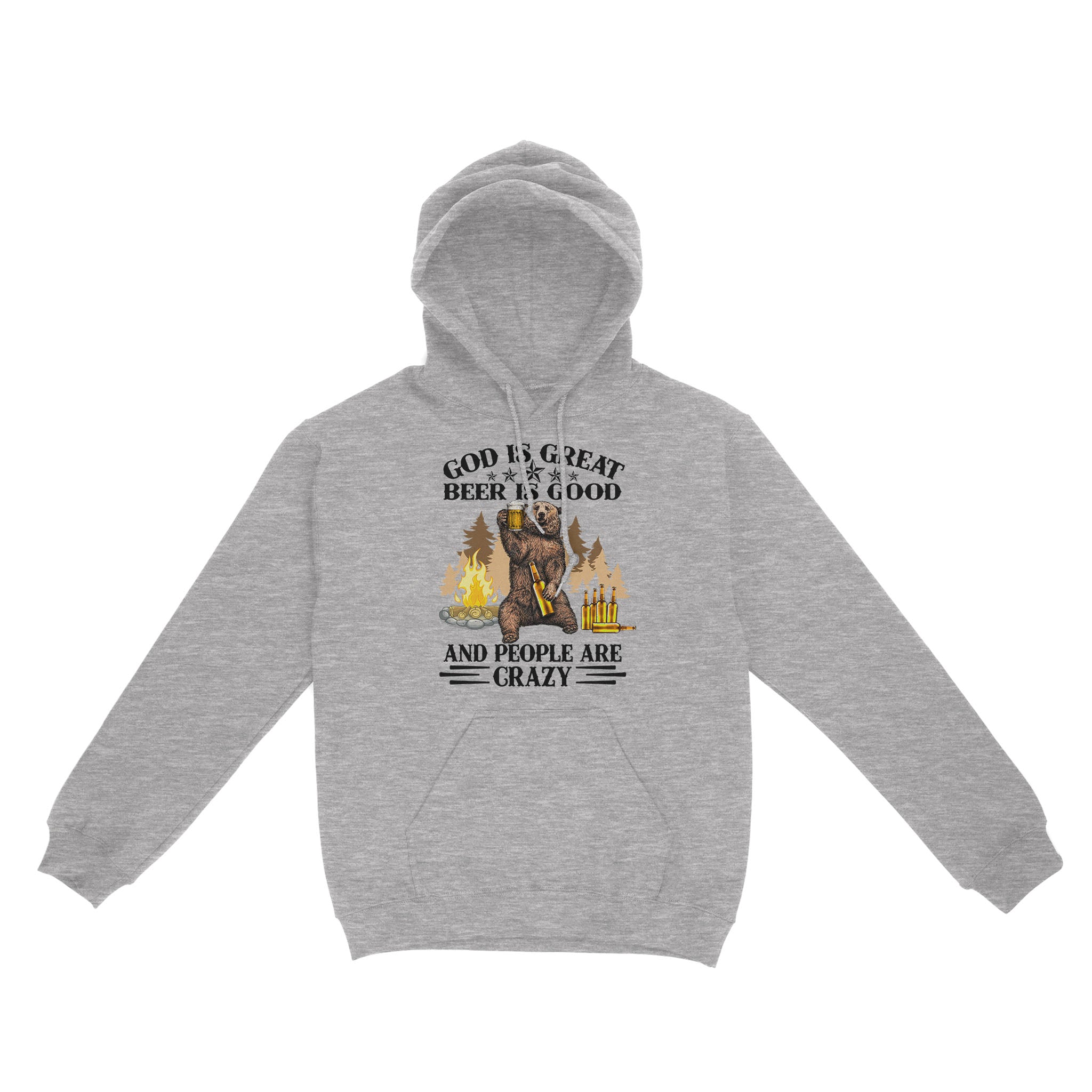 Ff Standard Hoodie – Funny Bear God Is Great Beer Is Good Gift For Camping Hiking Lovers