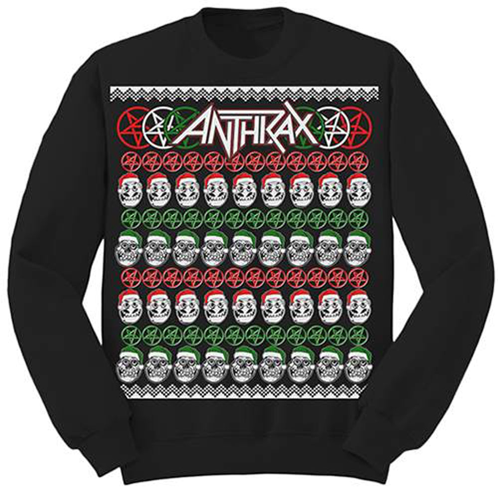 Anthrax – Skulls Holiday -Ugly Christmas Sweater Style Sweatshirt