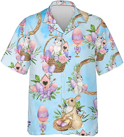 Eggs Bunny Rabbit Happy Easter Day Hawaiian Shirt