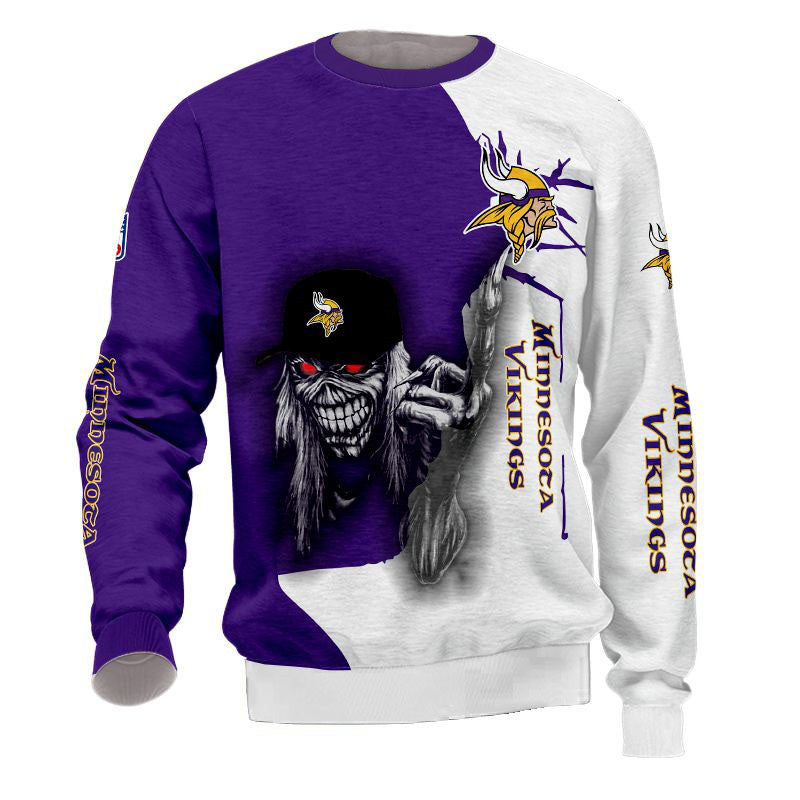 Minnesota Vikings Crewneck Sweatshirt Iron Maiden Fuck