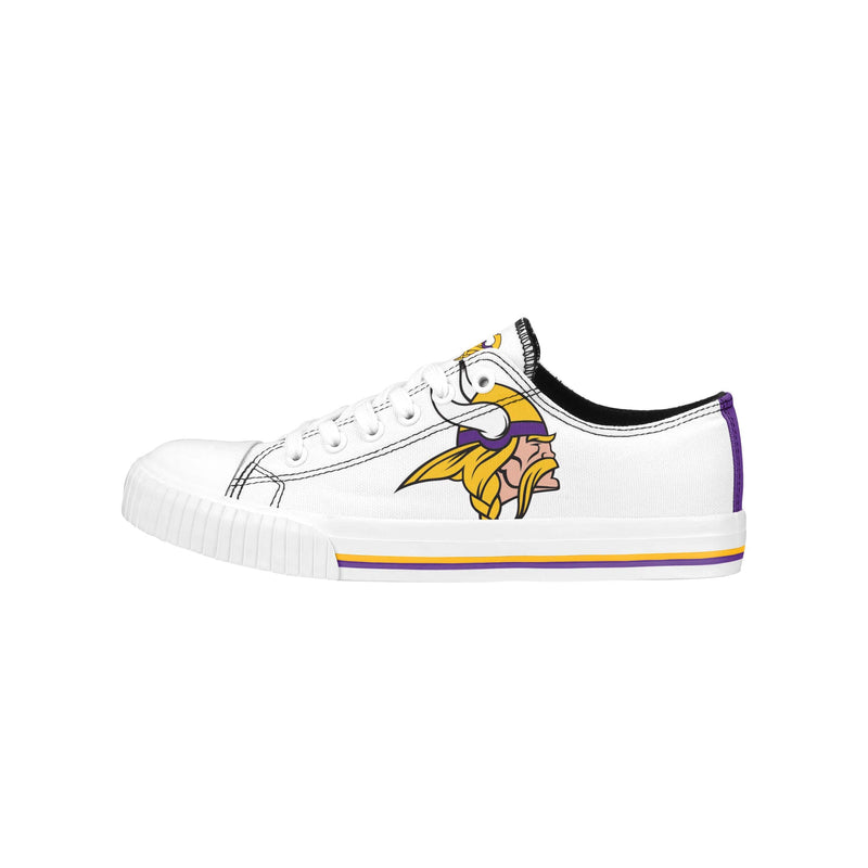 Minnesota Vikings NFL Womens Big Logo Low Top White Canvas Shoes