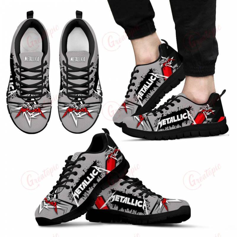 3D Printed Metallica VTH Sneakers Ver 1 For Men & Women (Grey)