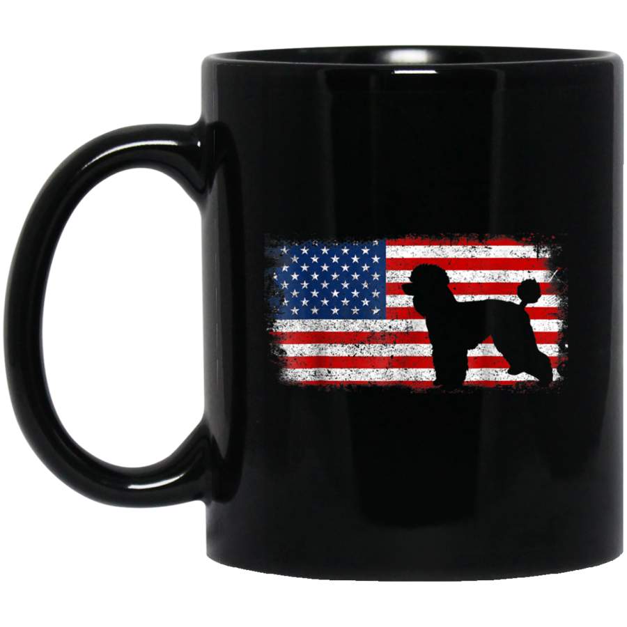 Patriotic TOY POODLE American Flag Vintage Mug