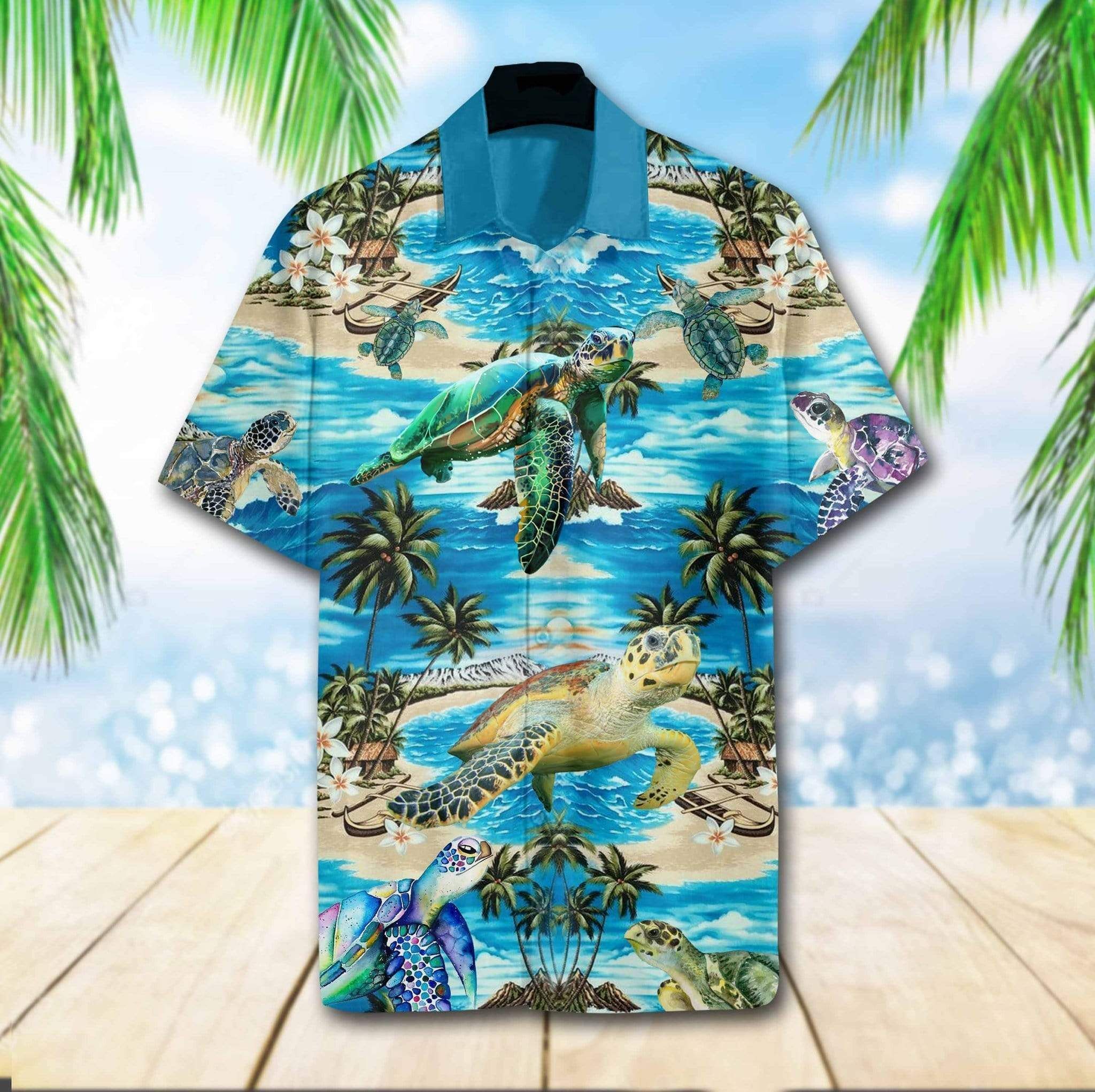 Check Out This Awesome Sea Turtle Coconut Island Tropical Hawaii Aloha Shirts Ha102418