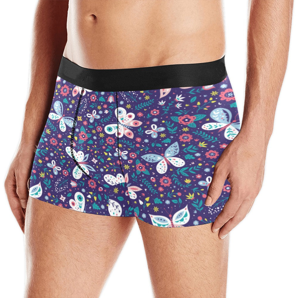 Colorful Butterfly Flower Pattern.Eps Men’S All Over Print Boxer Briefs Men’S Underwear