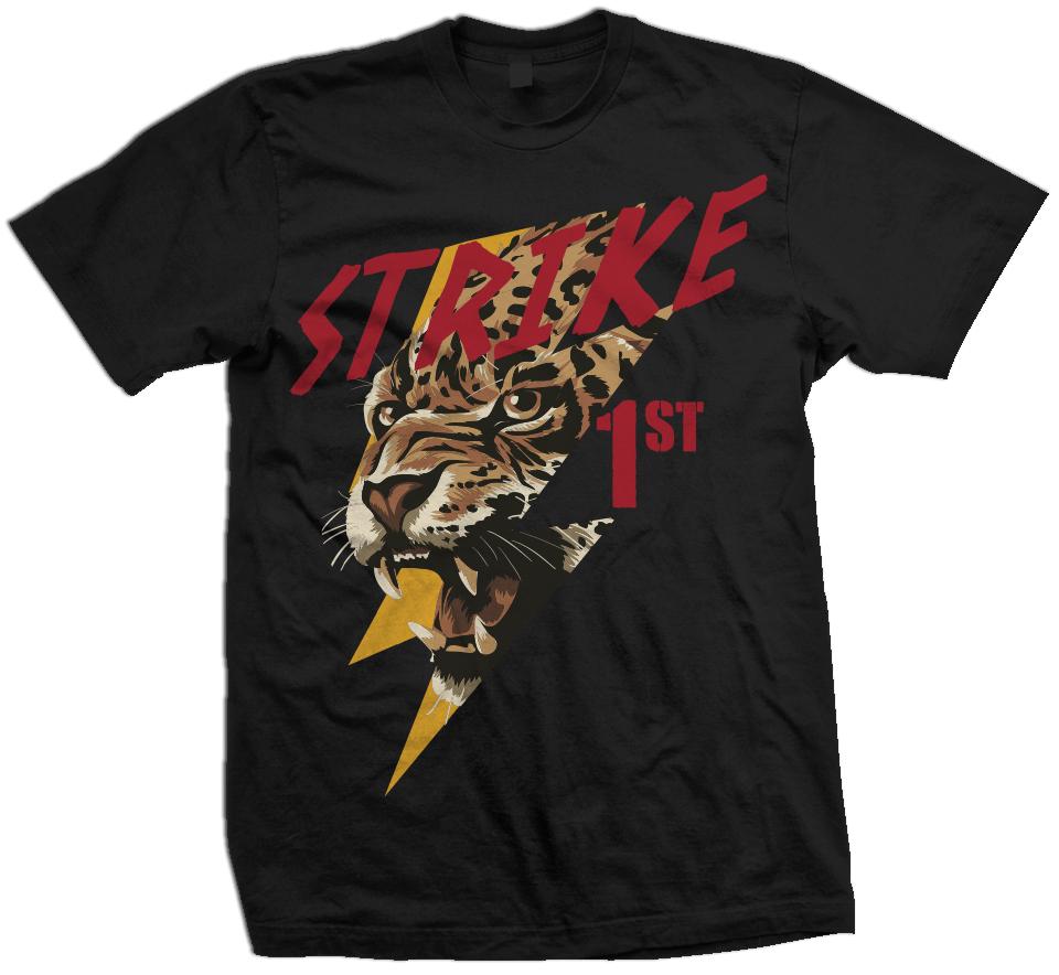 Strike 1st Leopard – Black T-Shirt