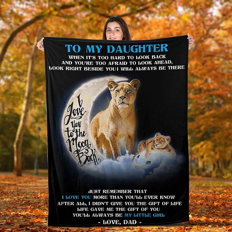 Skitongift Blanket For Sofa Throws, Bed Throws Blanket – Lion When It’S Too Hard To Look Back And You’Re To Afraid To Look Ahead Look Right Beside You-Tt0704