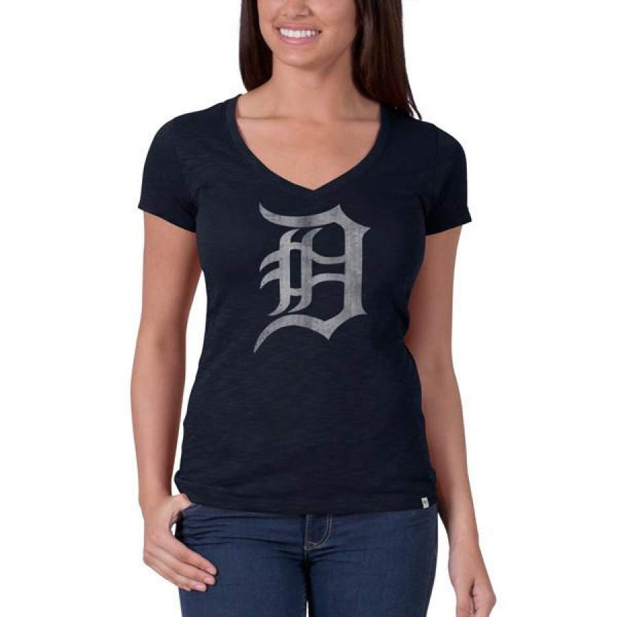 Detroit Tigers V Neck ’47 Scrum T-Shirt 3D All Over Print