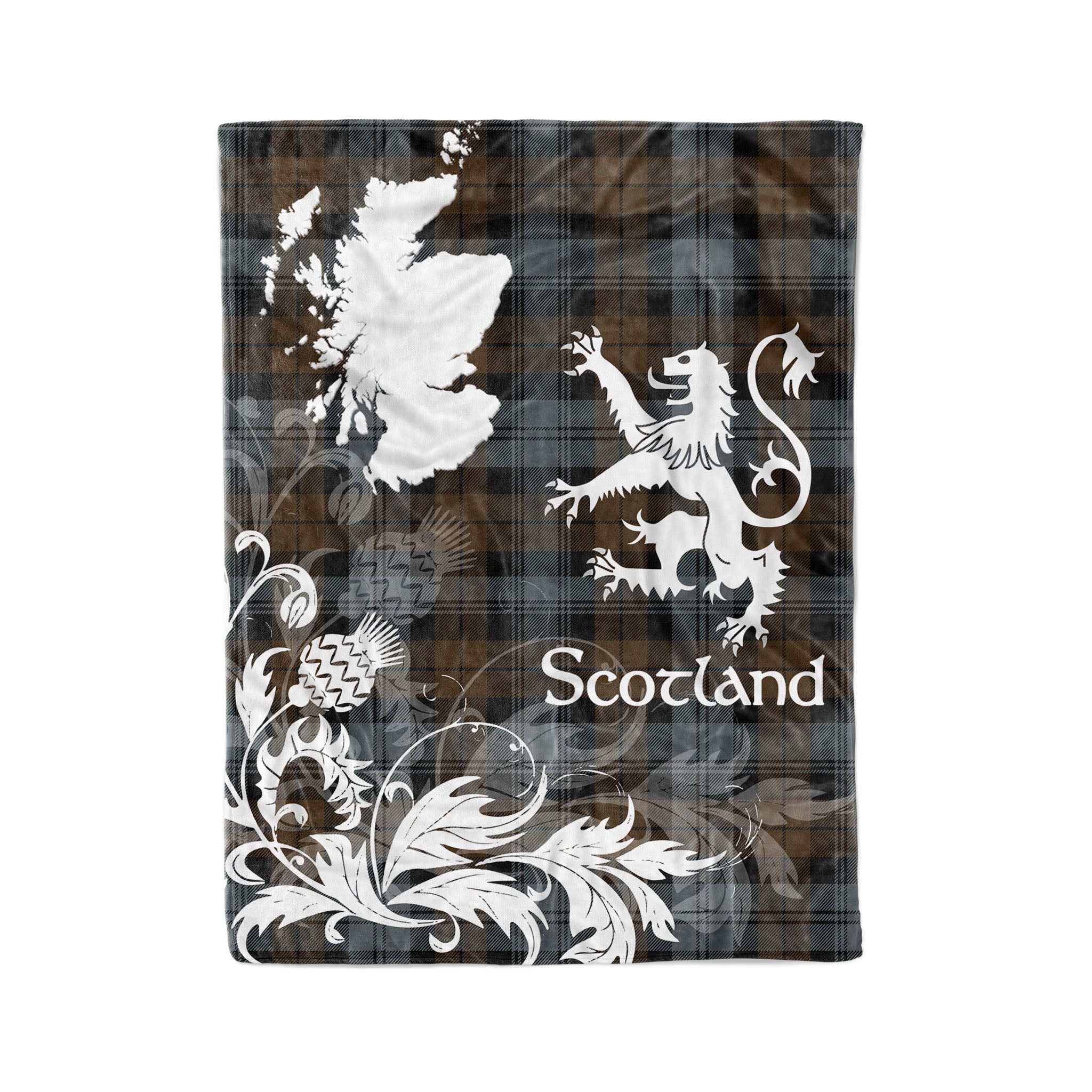 Tartan Plaid Fleece Blanket Tartan Blanket Thistle And Lion Scottish Clan Blackwatch Weathered Plaid Blanket