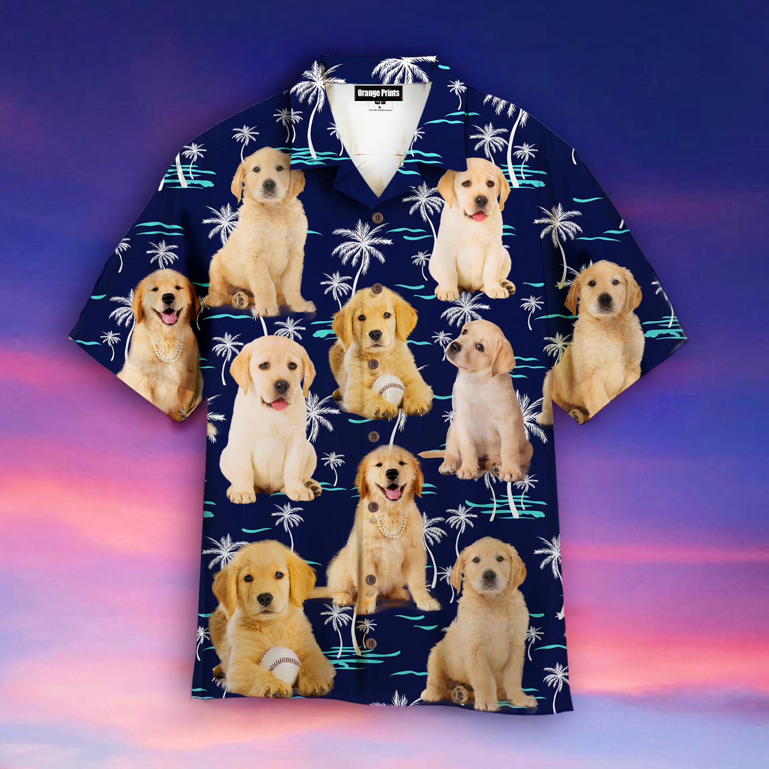 Happy Puppy Dog Palm Tree Hawaii Shirt For Men Women Ha105522