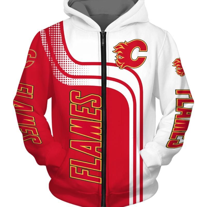 Calgary Flames Hoodies 3D Sweatshirt Pullover Long Sleeve