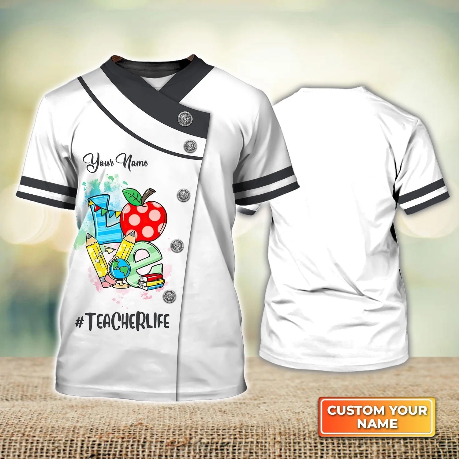 Love Teacher 3D All Over Print Shirt, Teacherlife Personalized Name 3D Tshirt