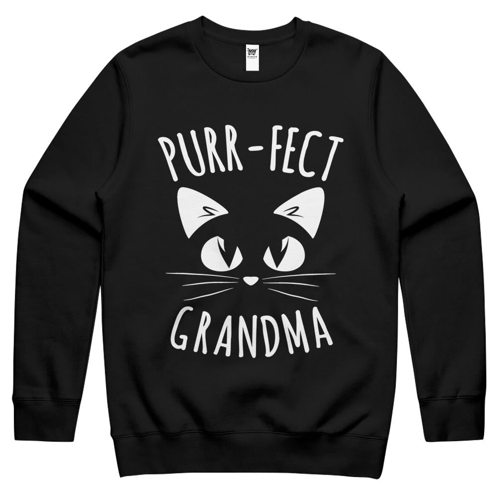 Purr-Fect Grandma Fur Mom Cute Cat Lover Animal Gift Crewneck Sweatshirt