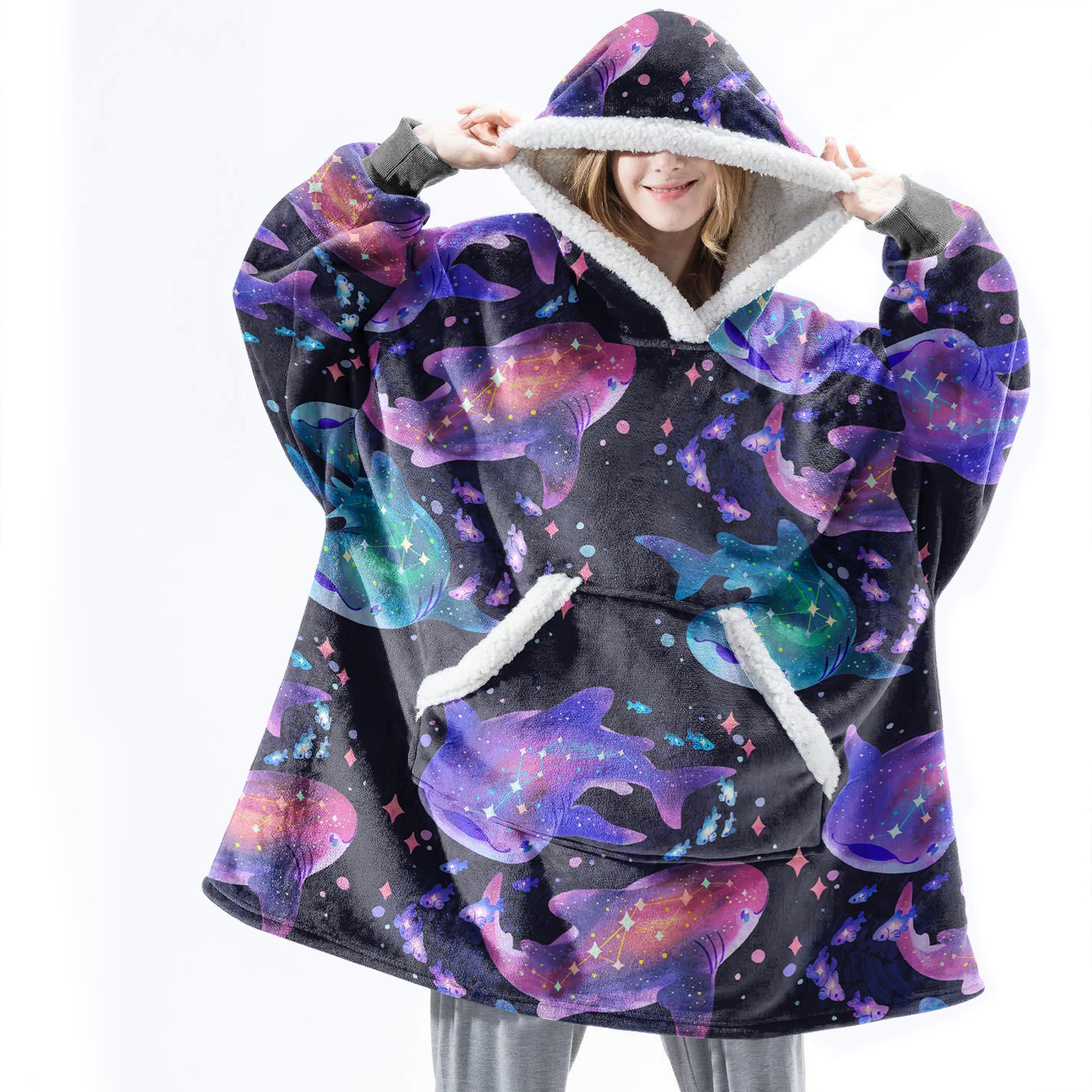 Sharks The Fluffy Humongous Hoodie, Astrology Sharks The Fluffy Humongous Hoodie