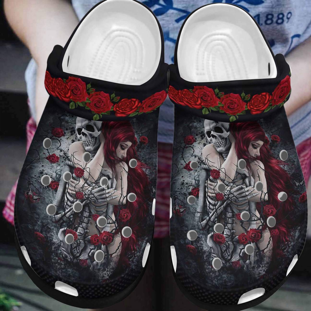 Skull Personalized Clog, Custom Name, Text, Color, Number Fashion Style For Women, Men, Kid, Print 3D Eternal Love