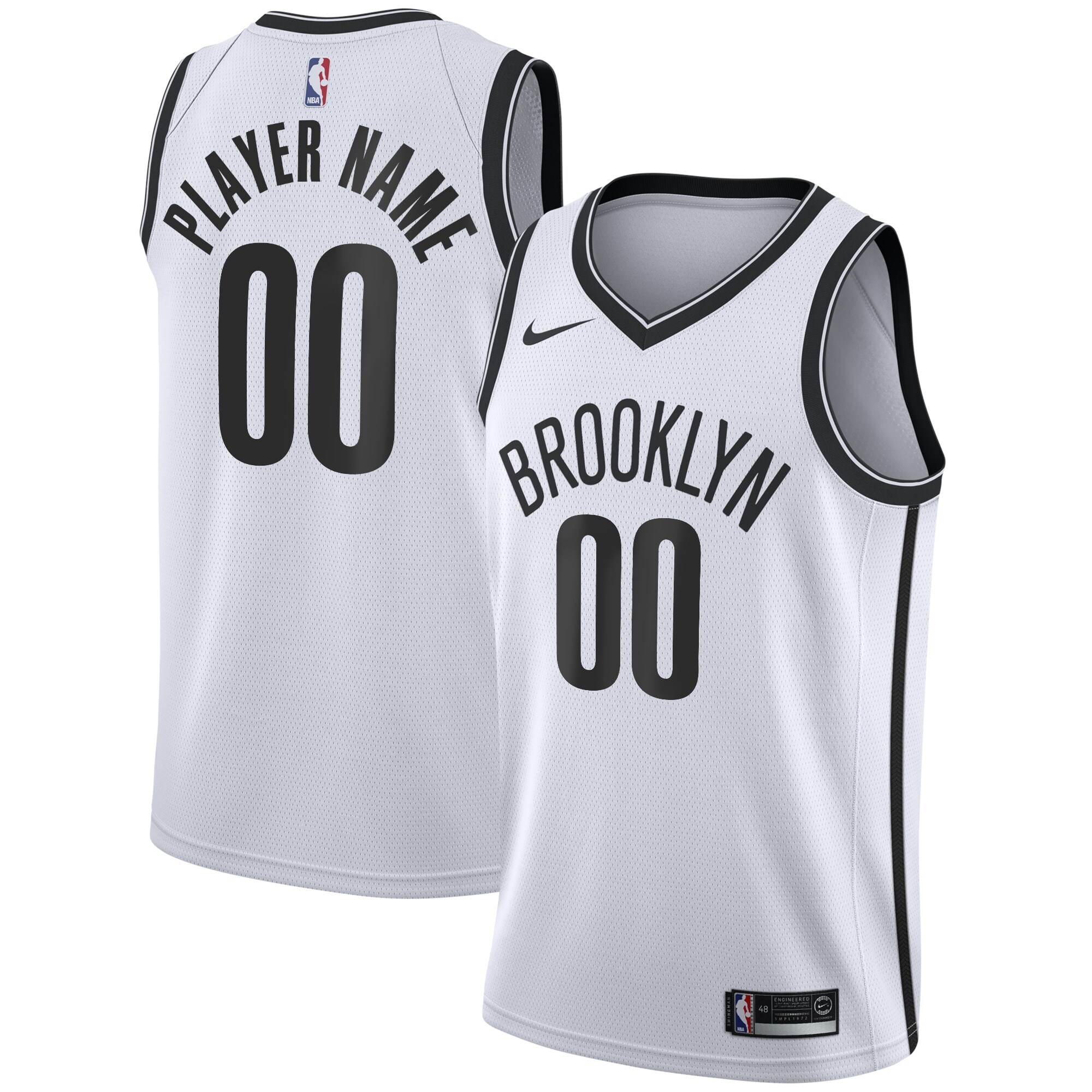 Brooklyn Nets Association Edition Swingman Jersey – White – Custom – Youth