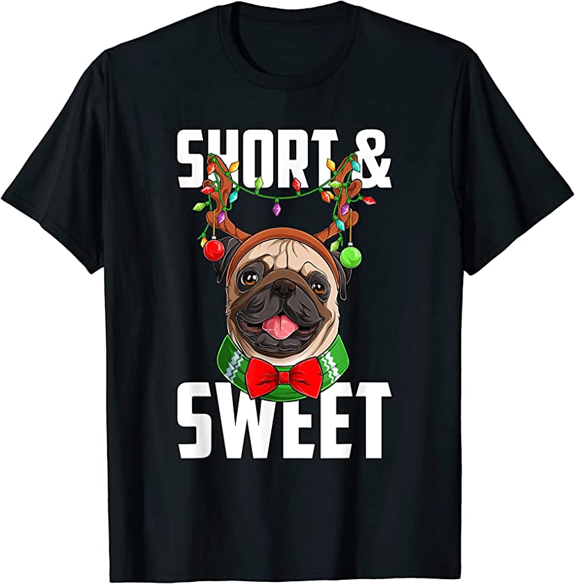 Pug Santa Hat Christmas Pajama Cute Dog Puppy Doggie Xmas T-Shirt