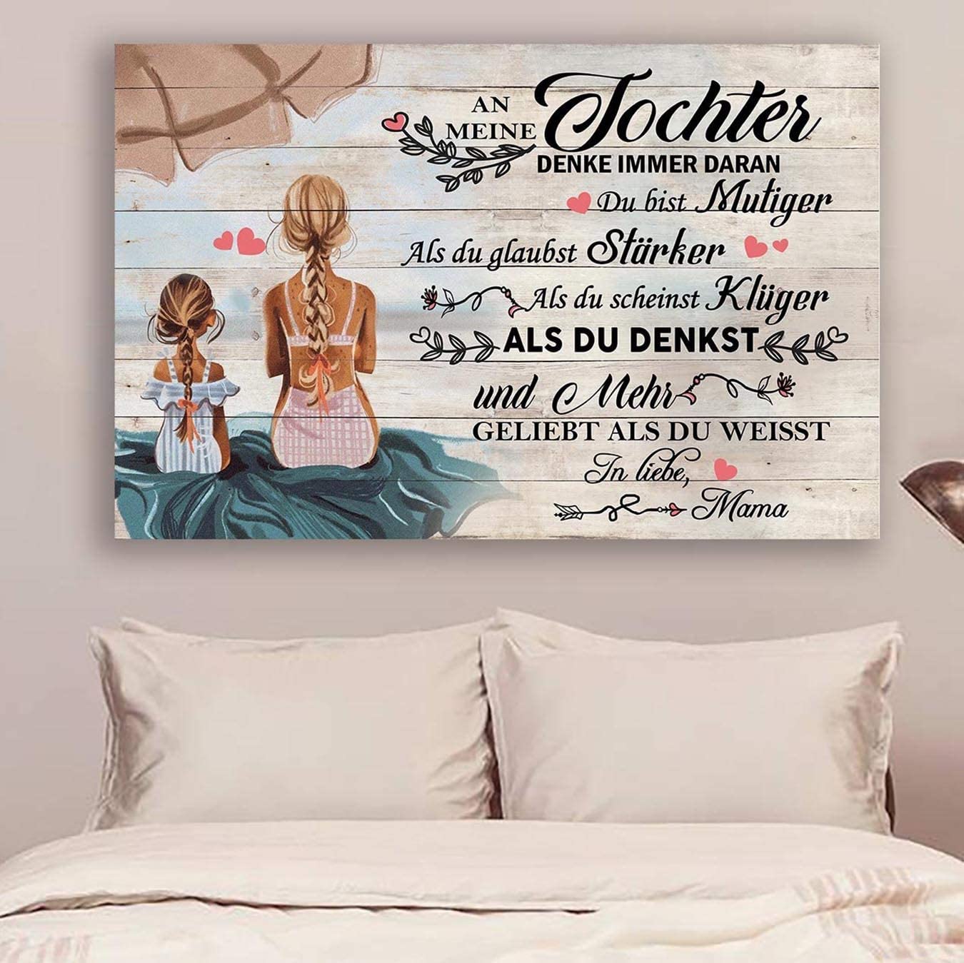 Poster for Room Aesthetic -Command Strips Wall Decor – Hn70 Family Poster – Mom to Daughter – Always Remember – German