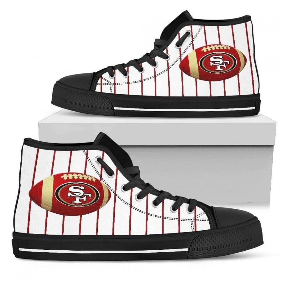 Straight Line With Deep Circle San Francisco 49ers High Top Shoes #419