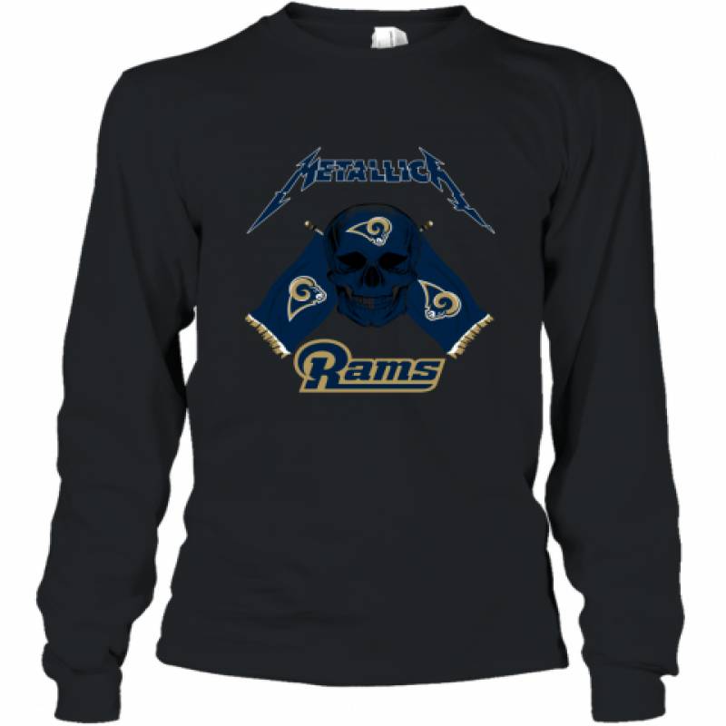 Metallica Los Angeles Rams Skull Flag Shirt Long Sleeve T-Shirt