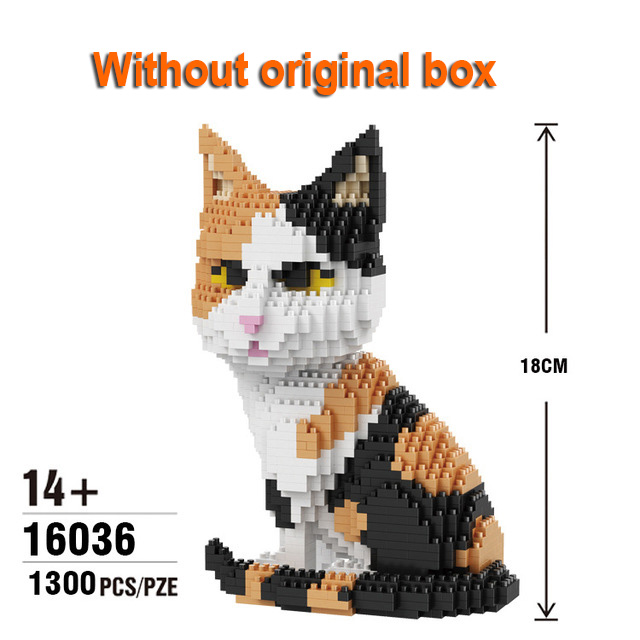 With Box Balody 16036 Animal World Persian Cat Tabby Kitten Sit Pet DIY Mini Diamond Blocks Bricks Building Toy for Child Gift alx