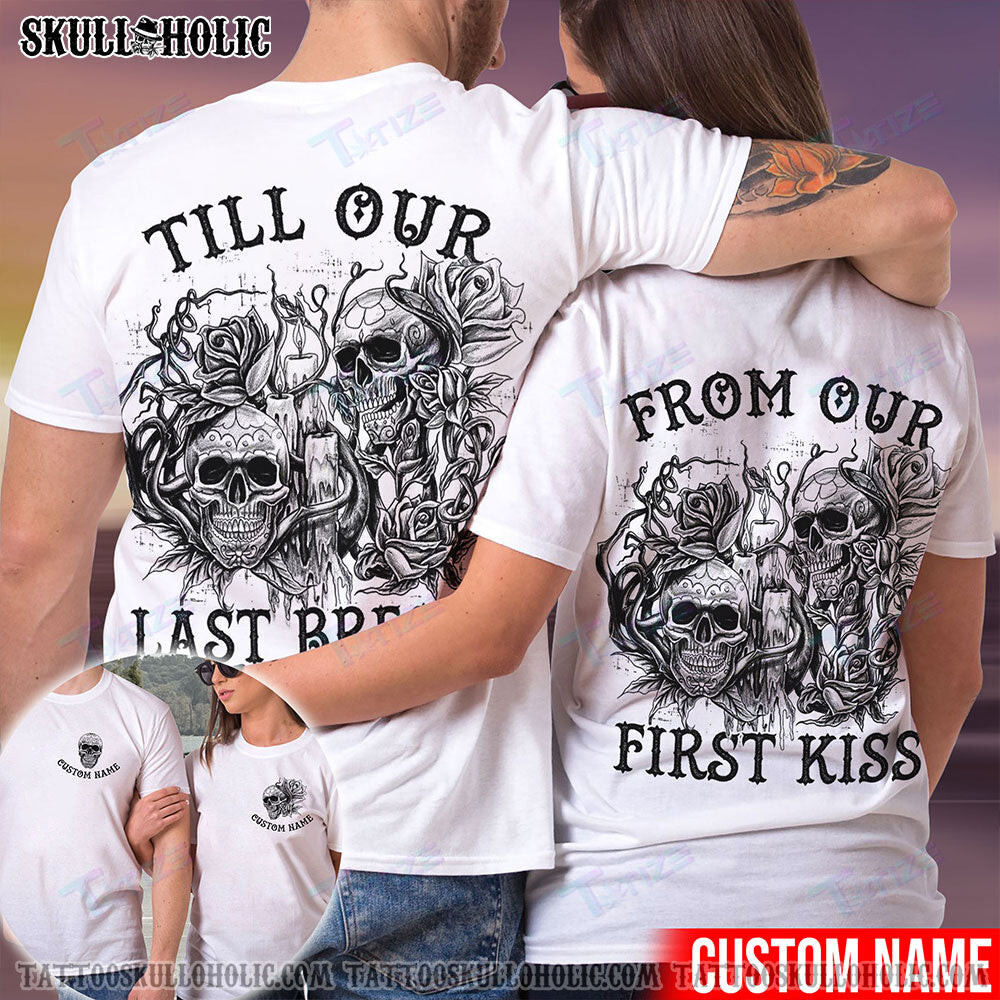 Matching Couple Shirt Personalized Couple Skull Butterfly 3D All Over Printed Shirt, Sweatshirt, Hoodie, Bomber Jacket Size S – 5Xl