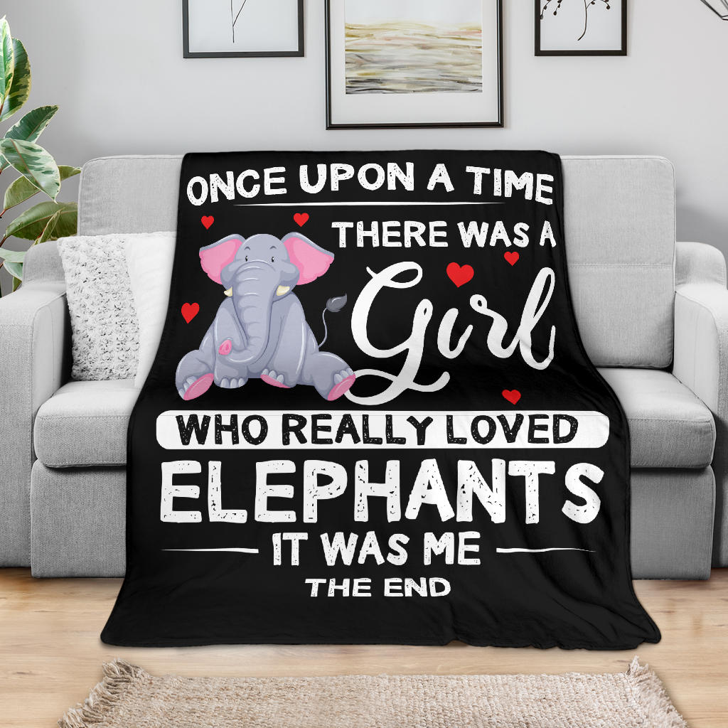 Once Upon A Time There Was A Girl Who Really Loved Elephants Premium Blanket