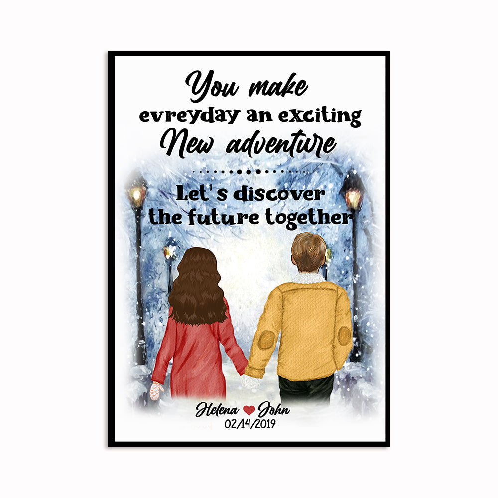 Custom Personalized hairstyle name Valentine’s day wall prints poster gift ideas for room him boyfriend husband her girlfriend wife couple – Discover The Future Together TY2112 – Personalizedwitch