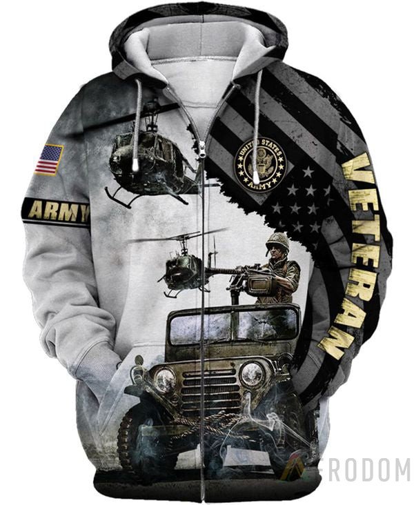 Battlefield Bad Company Us Army Veteran Zip Hoodie - Jasaust Store