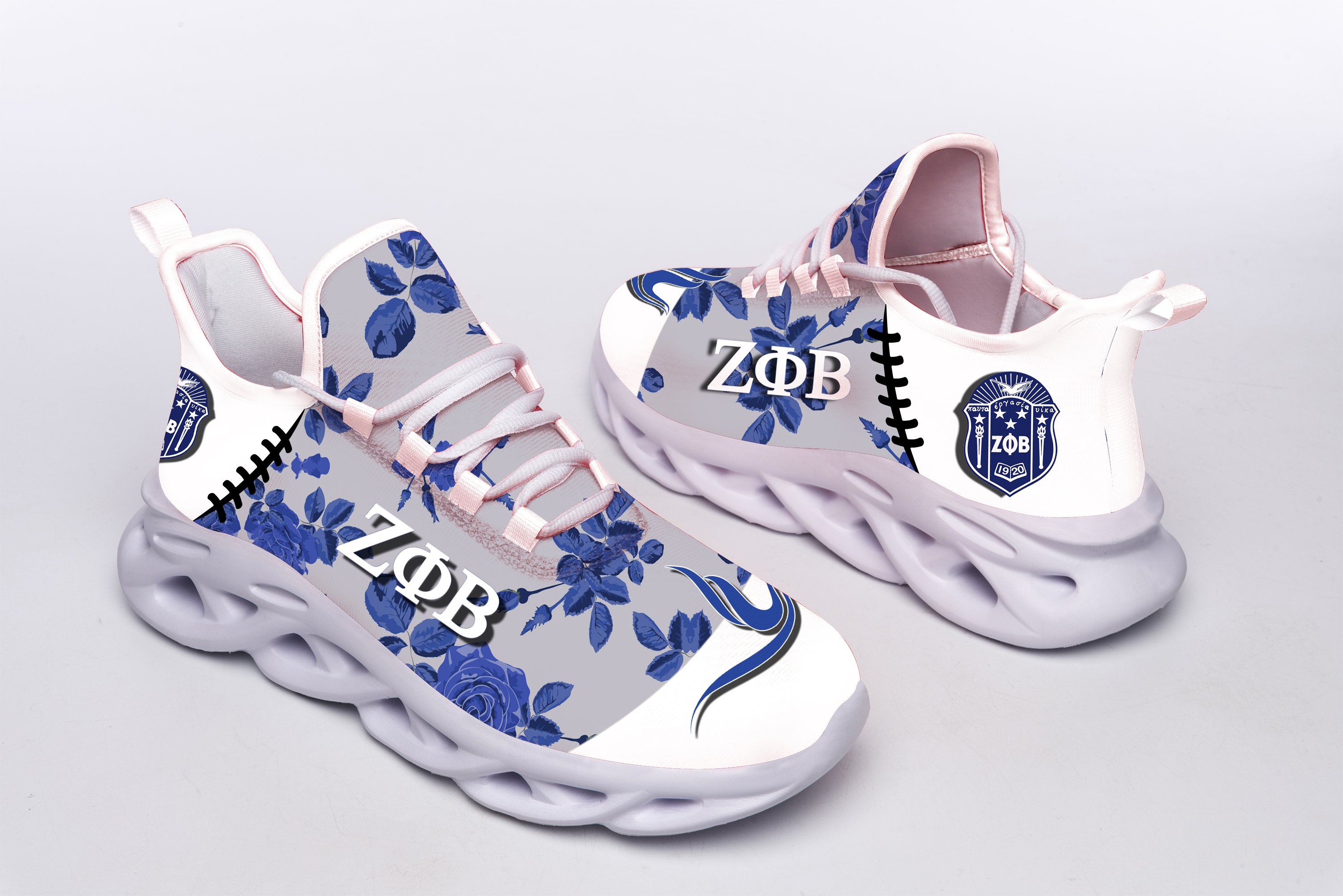 Zeta Phi Beta White Clunky Sneakers 1