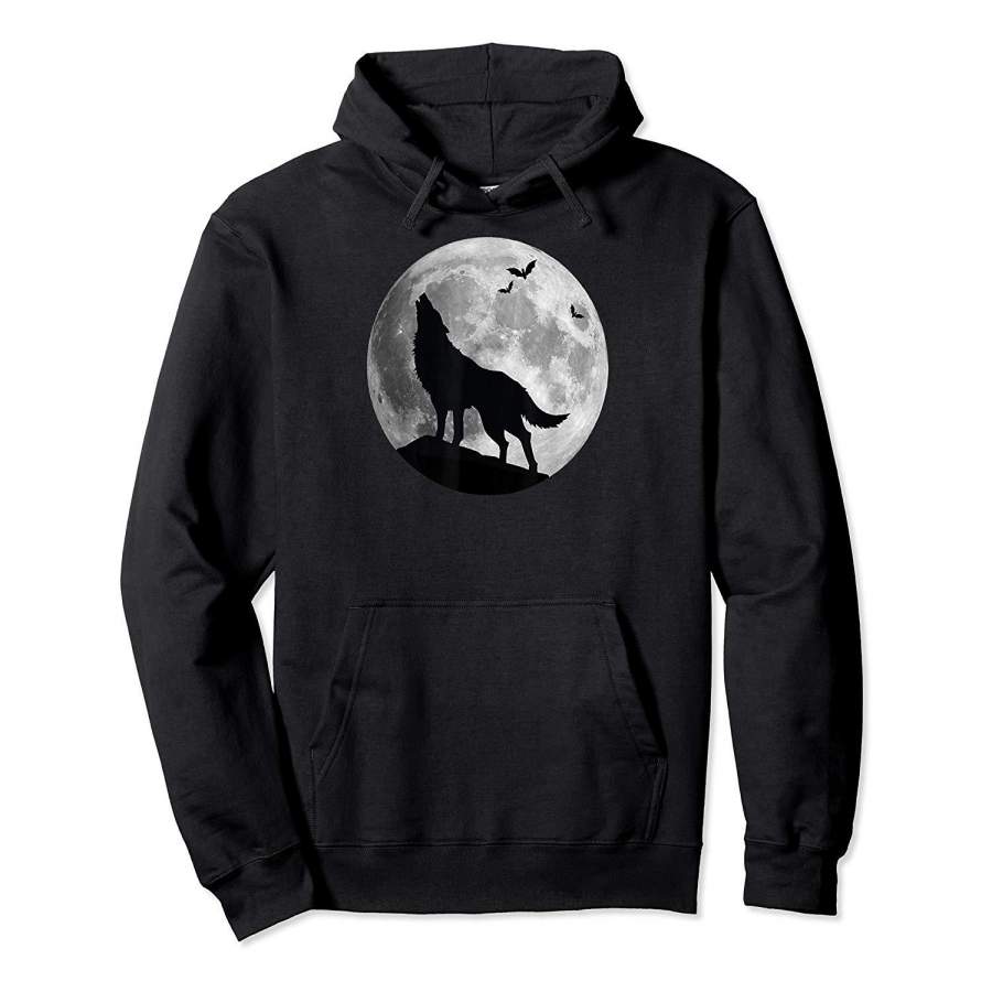 Full Moon Wolf Horror Halloween Costume Gift Hoodie Premium Tee