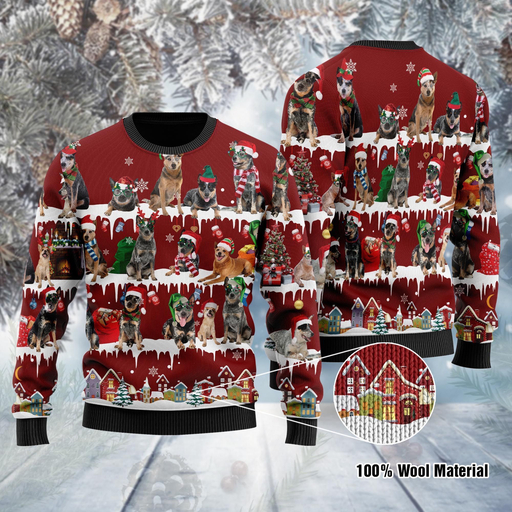 Australian Cattle Ugly Christmas Sweater For Australian Cattle Lovers On National Ugly Sweater Day And Christmas Time